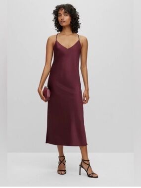 Kenzie Satin Midi Slip Dress